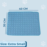 Kuber Industries Rectangular Dog & Cat Bed|Premium Cool Ice Silk with Polyester With Bottom Mesh|Multi-Utility Self-Cooling Pad For Dog & Cat|Light-weight & Durable Dog Bed|ZQCJ001B-XS|Blue(Pack Of 2)